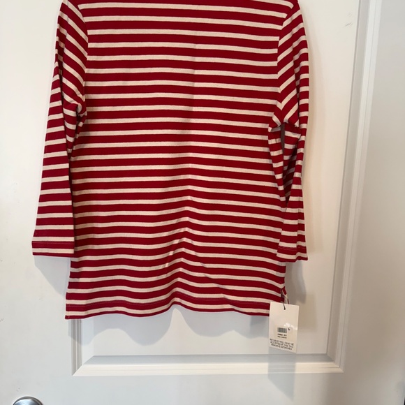 Iris and Ink - lightweight red striped top - Picture 2 of 4